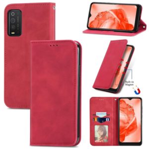 For TCL 205 Retro Skin Feel Magnetic Horizontal Flip Leather Phone Case(Red) (OEM)