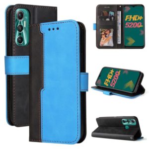 For Infinix Hot 11 Stitching-Color Horizontal Flip Leather Case(Blue) (OEM)
