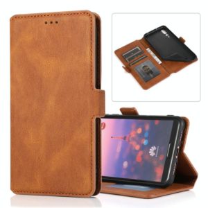 For Huawei P20 Pro Retro Magnetic Closing Clasp Horizontal Flip Leather Case with Holder & Card Slots & Photo Frame & Wallet(Brown) (OEM)