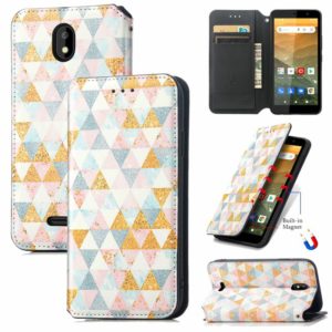For Vodafone Smart E11 CaseNeo Colorful Magnetic Leather Case with Holder & Card Slot & Wallet(Rhombus) (OEM)