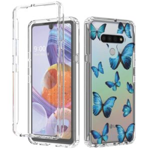 For LG Stylo 6 2 in 1 High Transparent Painted Shockproof PC + TPU Protective Case(Blue Butterfly) (OEM)