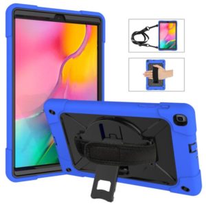 For Galaxy Tab A 10.1 (2019) T510 Contrast Color Silicone + PC Combination Case with Holder(Dark Blue + Black) (OEM)
