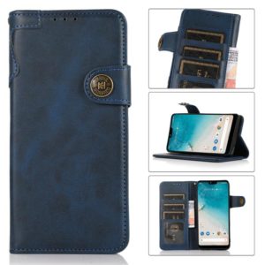 For Motorola Moto G50 KHAZNEH Dual-Splicing Cowhide Texture Horizontal Flip Leather Case with Holder & Card Slots & Wallet & Lanyard(Blue) (OEM)