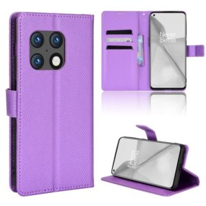 For OnePlus 10 Pro 5G Diamond Texture Leather Phone Case(Purple) (OEM)