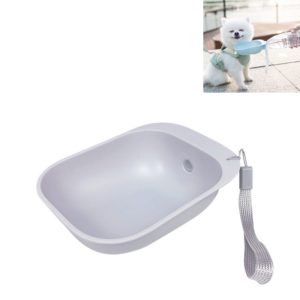 Pet Square Bowl Drinking Head Cat Portable Accompanying Cup Dog Drinking Fountain(Gray) (OEM)