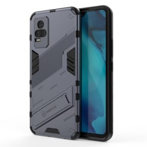 For vivo Y37 / V21e 4G Punk Armor 2 in 1 PC + TPU Shockproof Case with Invisible Holder(Grey) (OEM)