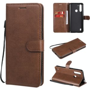 For Motorola Moto G8 Power Lite Solid Color Horizontal Flip Protective Leather Case with Holder & Card Slots & Wallet & Lanyard(Brown) (OEM)