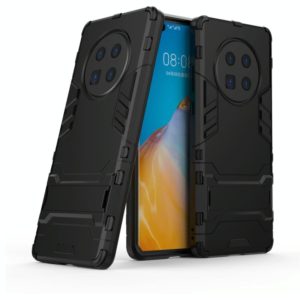 For Huawei Mate 40 PC + TPU Two-in-one Invisible Bracket Shockproof Protective Case(Black) (OEM)