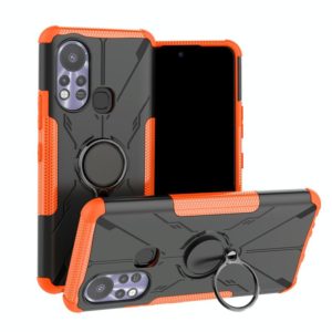 For Infinix Hot 11S Armor Bear Shockproof PC + TPU Protective Phone Case with Ring Holder(Orange) (OEM)