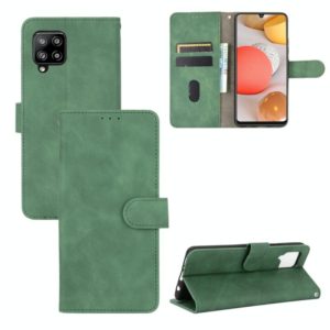 For Samsung Galaxy A42 5G Solid Color Skin Feel Magnetic Buckle Horizontal Flip Calf Texture PU Leather Case with Holder & Card Slots & Wallet(Green) (OEM)