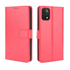 For Umidigi A11 Crazy Horse Texture Horizontal Flip Leather Case with Holder & Card Slots & Lanyard(Red) (OEM)