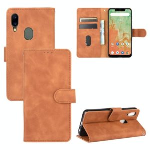 For UMIDIGI A3X Solid Color Skin Feel Magnetic Buckle Horizontal Flip Calf Texture PU Leather Case with Holder & Card Slots & Wallet(Brown) (OEM)
