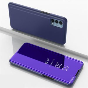 Plated Mirror Horizontal Flip Leather Case with Holder For OnePlus N200 5G(Purple Blue) (OEM)