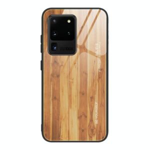 For Samsung Galaxy S20 Ultra Wood Grain Glass Protective Case(M03) (OEM)