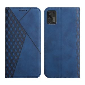 For Motorola Moto G Stylus 2021 Diamond Pattern Splicing Skin Feel Magnetic Horizontal Flip Leather Case with Card Slots & Holder & Wallet(Blue) (OEM)