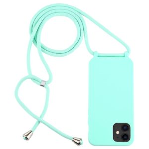 For iPhone 12 mini Candy Colors TPU Protective Case with Lanyard(Mint Green) (OEM)