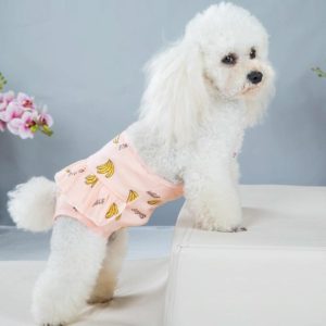 Banana Printed Dog Physiological Pants Comfortable Breathable Strap Pet Physiological Pants, Size: L(Pink) (OEM)