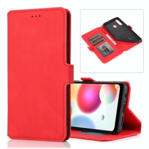 For Samsung Galaxy A21 Retro Magnetic Closing Clasp Horizontal Flip Leather Case with Holder & Card Slots & Photo Frame & Wallet(Red) (OEM)