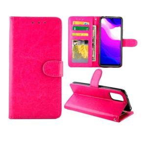 For Xiaomi Mi 10lite Crazy Horse Texture Leather Horizontal Flip Protective Case with Holder & Card Slots & Wallet & Photo Frame(Magenta) (OEM)