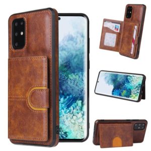 For Huawei P40 PU + TPU + PC Shockproof Back Cover Case with Card Slot & Holder(Brown) (OEM)