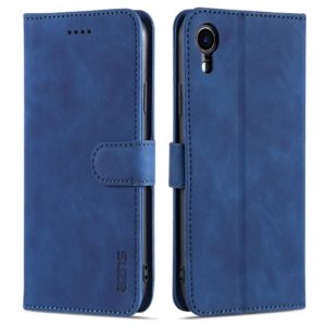 For iPhone XR AZNS Skin Feel Calf Texture Horizontal Flip Leather Case with Card Slots & Holder & Wallet(Blue) (AZNS) (OEM)