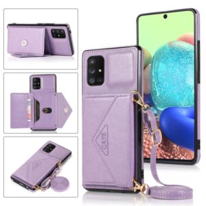 For Samsung Galaxy A21s Multi-functional Cross-body Card Bag TPU+PU Back Cover Case with Holder & Card Slot & Wallet(Purple) (OEM)