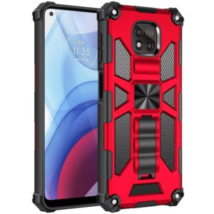 For Motorola Moto G Power (2021) Shockproof TPU + PC Magnetic Protective Case with Holder(Red) (OEM)