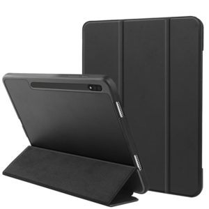 For Samsung Galaxy Tab S8+ / X800 3-folding Honeycomb TPU Smart Leather Tablet Case(Black) (OEM)