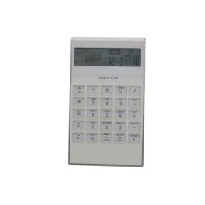 LCD Calculator With Alarm Clock World Time Perpetual Calendar Functions(White) (OEM)