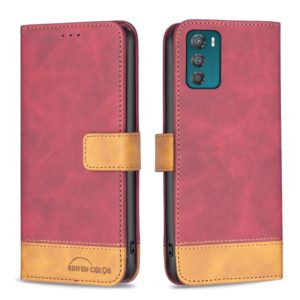 For Motorola Moto G42 4G BF11 Color Matching Skin Feel Leather Phone Case(Red) (OEM)