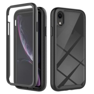 For iPhone XR Starry Sky Solid Color Series Shockproof PC + TPU Case with PET Film(Black) (OEM)