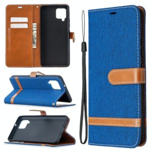 For Samsung Galaxy A42 5G Color Matching Denim Texture Horizontal Flip Leather Case with Holder & Card Slots & Wallet & Lanyard(Blue) (OEM)