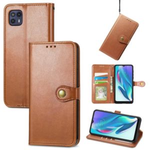 For Motorola Moto G50 5G Retro Solid Color Buckle Leather Phone Case(Brown) (OEM)