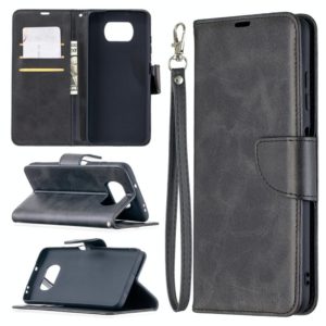 For Xiaomi Poco X3 Retro Lambskin Texture Pure Color Horizontal Flip PU Leather Case with Holder & Card Slots & Wallet & Lanyard(Black) (OEM)