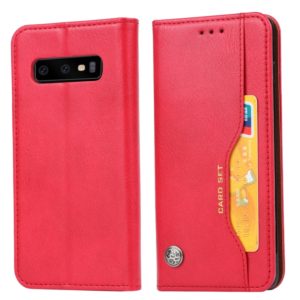 Knead Skin Texture Horizontal Flip Leather Case for Galaxy S10e, with Photo Frame & Holder & Card Slots & Wallet (Red) (OEM)