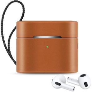 Wireless Earphone Protective Shell Leather Case Split Storage Box For Airpods 3(Brown) (OEM)