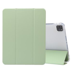 3-folding Electric Pressed Skin Texture Leather Smart Tablet Case For iPad Pro 11 2022/2021/2020(Green) (OEM)