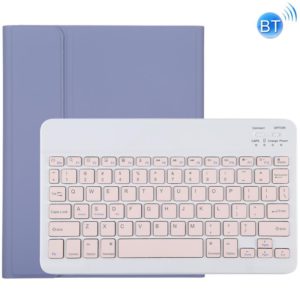 TG11B Detachable Bluetooth Pink Keyboard + Microfiber Leather Tablet Case for iPad Pro 11 inch (2020), with Pen Slot & Holder (Purple) (OEM)
