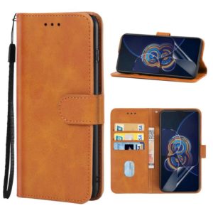 Leather Phone Case For Asus Zenfone 8 Flip(Brown) (OEM)