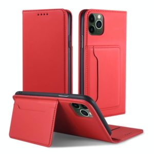 For iPhone 11 Pro Strong Magnetism Shockproof Horizontal Flip Liquid Feel Leather Case with Holder & Card Slots & Wallet(Red) (OEM)
