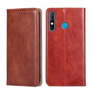 For Infinix Hot 8 / Hot 8 Lite X650 X650B Gloss Oil Solid Color Magnetic Leather Phone Case(Brown) (OEM)