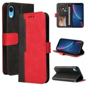For iPhone XS Max Business Stitching-Color Horizontal Flip PU Leather Case with Holder & Card Slots & Photo Frame(Red) (OEM)