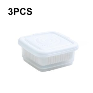 3 PCS Can Be Separated and Drained Fresh Keeping Box, Color: White Small (OEM)