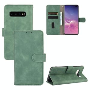 For Samsung Galaxy S10 Plus Solid Color Skin Feel Magnetic Buckle Horizontal Flip Calf Texture PU Leather Case with Holder & Card Slots & Wallet(Green) (OEM)