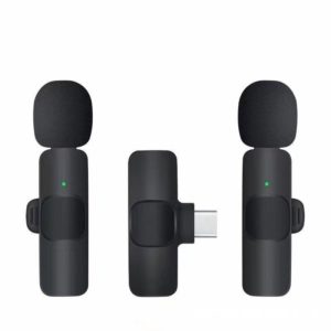 K9 2 in 1 Wireless Clip-on Auto Noise Cancelling Live Mini Microphone, Port: Type-C (OEM)