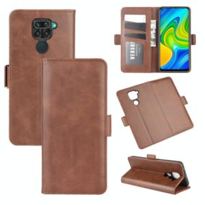 For Xiaomi Redmi Note 9/10X 4G Dual-side Magnetic Buckle Horizontal Flip Leather Case with Holder & Card Slots & Wallet(Brown) (OEM)