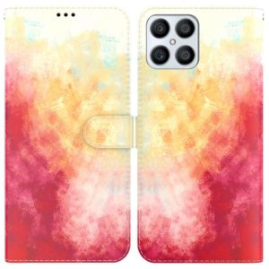 For Honor X8 Watercolor Pattern Horizontal Flip Leather Phone Case(Spring Cherry) (OEM)