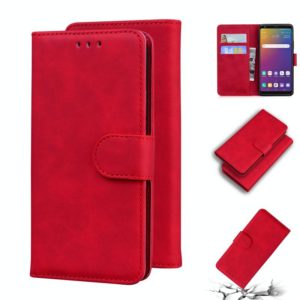 For LG Stylo 5 Skin Feel Pure Color Flip Leather Phone Case(Red) (OEM)