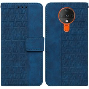For Tecno Spark 6 Geometric Embossed Leather Phone Case(Blue) (OEM)