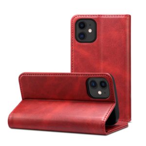 For iPhone 12 Pro Max Calf Texture Horizontal Flip Leather Case with Holder & Card Slots & Wallet(Red) (OEM)